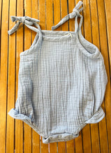 Load image into Gallery viewer, Tie top organic cotton romper