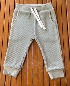 Organic cotton waffle knit pants