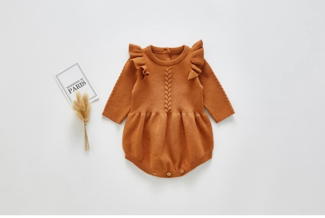 Baby romper- burnt orange