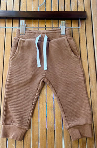 Organic cotton waffle knit pants