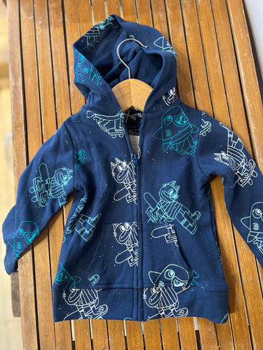 Organic cotton skater cat hoodie