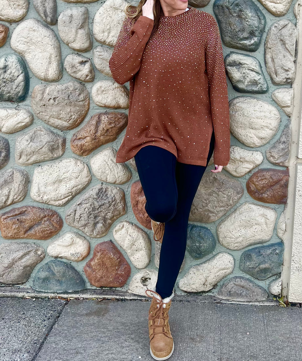 Camel sparkle sweater