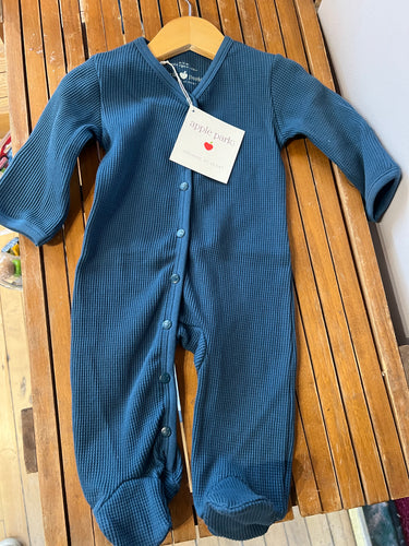 Organic cotton waffle footie pajama