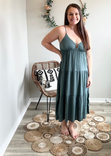 Sage Tiered Dress