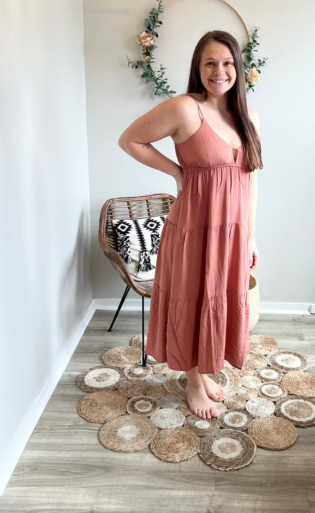 Copper Tiered Dress