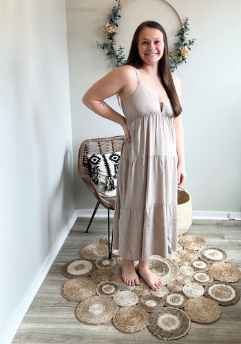 Oatmeal Tiered Dress