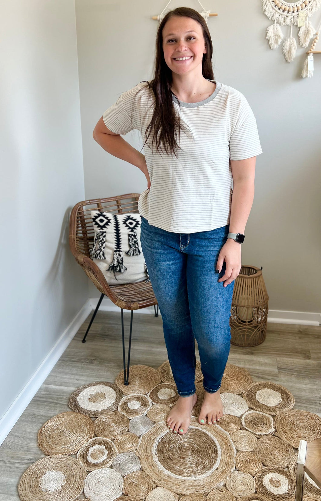 Gray striped shirt