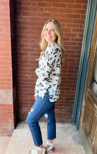 Leopard Print white long sleeve