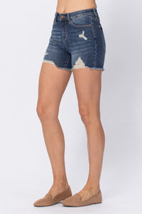 Curvy- Judy Blue Destroyed cut off shorts