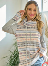 Load image into Gallery viewer, Arctic Aztec cowl neck top