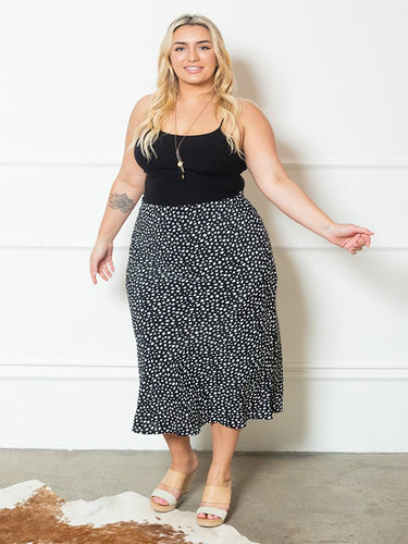 Curvy- ANIMAL PRINT MIDI SKIRT