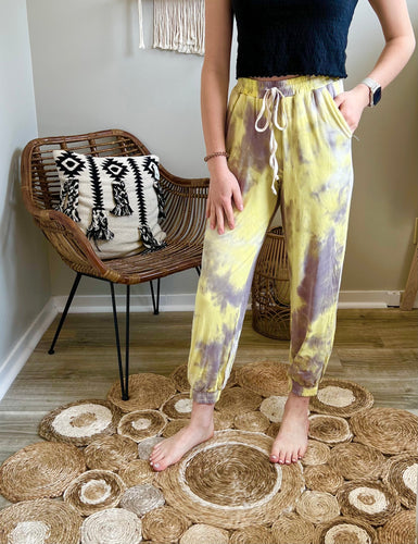 Pink & Yellow tie-dye pants